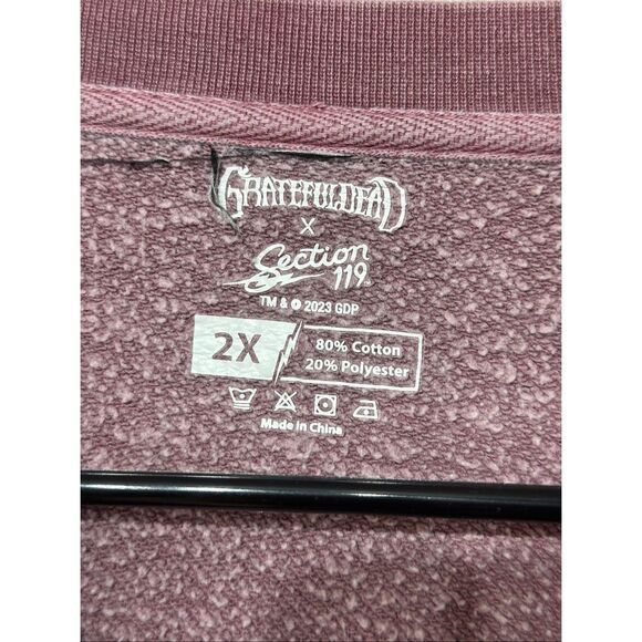 Grateful Dead x Section 119 Collab Maroon Dancing Bears Crewneck Sweatshirt XXL - Picture 5 of 14